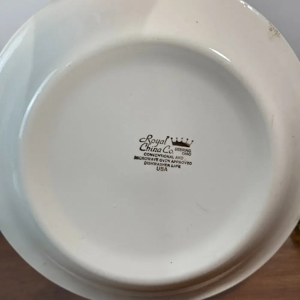 Vintage Strawberry Pie Recipe Plate Dish Baker Royal China Jeannette Ceramic USA